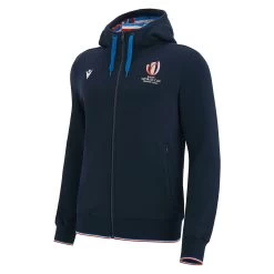 MACRON Rugby World Cup 2023 Mens Full Zip Hoodie - Navy