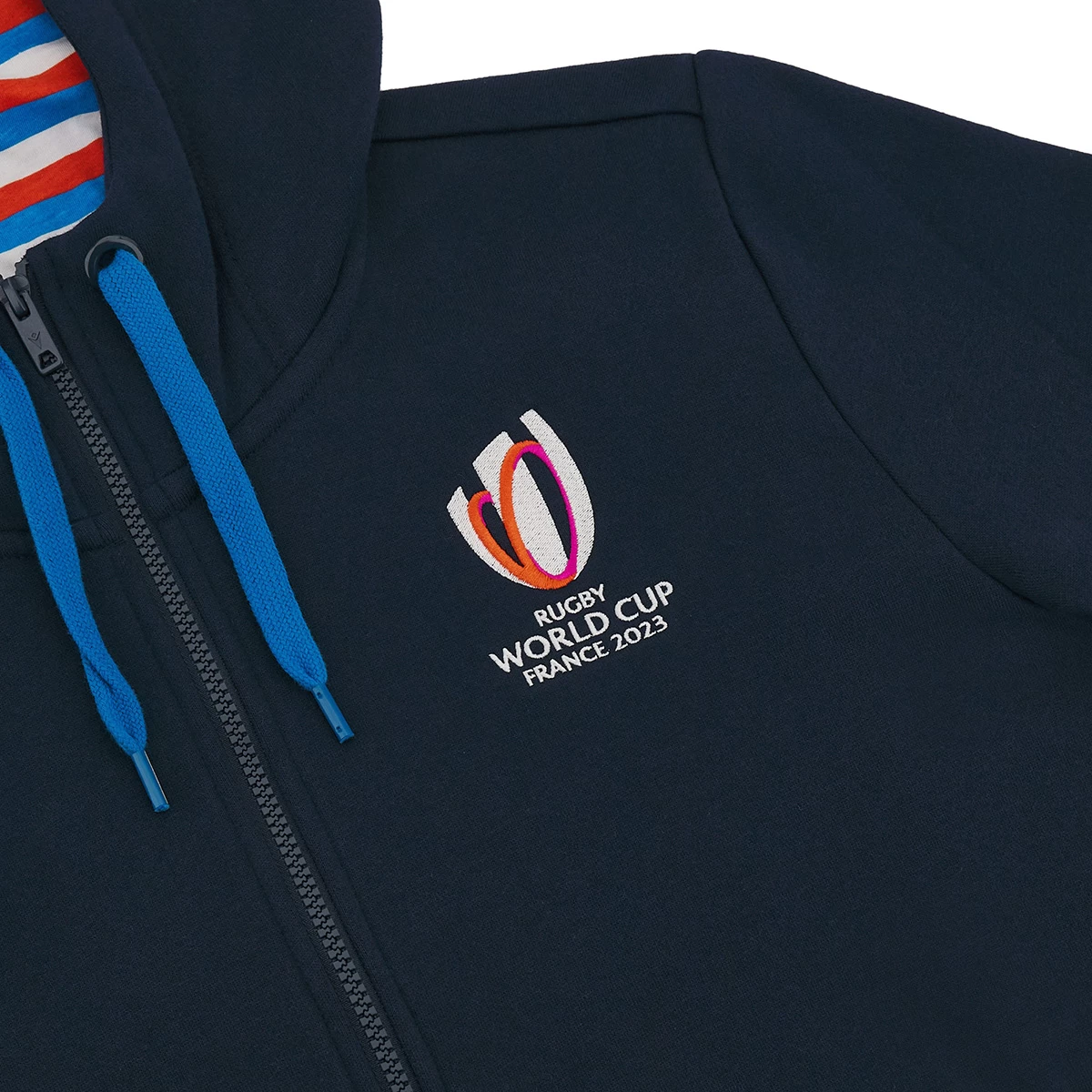 MACRON Rugby World Cup 2023 Mens Full Zip Hoodie - Navy 5 MACRON Rugby World Cup 2023 Mens Full Zip Hoodie - Navy - Image 3