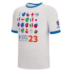 Rugby World Cup 2023 Macron Mens Flags T-Shirt - White