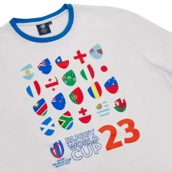 Rugby World Cup 2023 Macron Mens Flags T-Shirt - White -Rugby Apparel 57128124 03