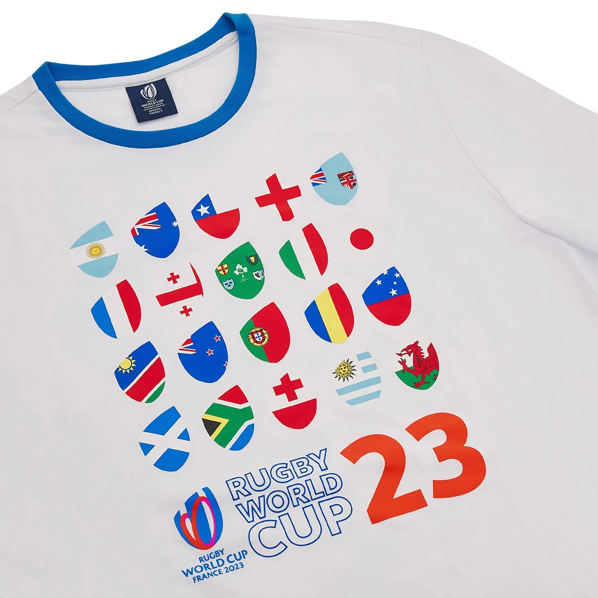 Rugby World Cup 2023 Macron Kids Flags T-Shirt - White 5 Rugby World Cup 2023 Macron Kids Flags T-Shirt - White - Image 3