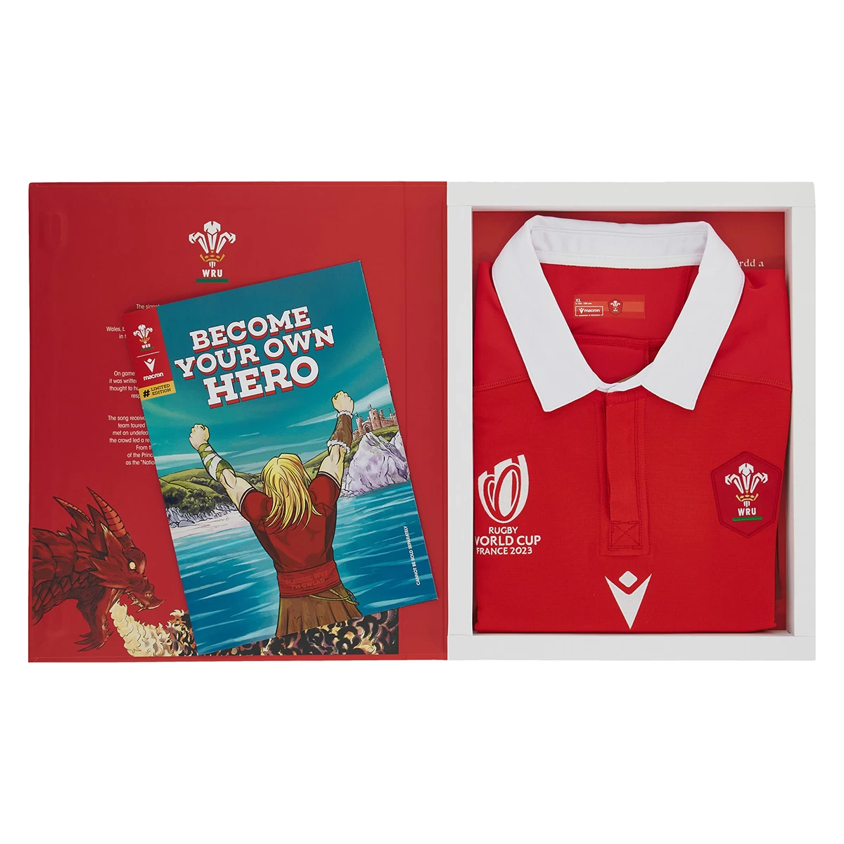 MACRON Wales Mens Rugby World Cup 2023 Limited Edition Home Shirt 4 MACRON Wales Mens Rugby World Cup 2023 Limited Edition Home Shirt - Image 2