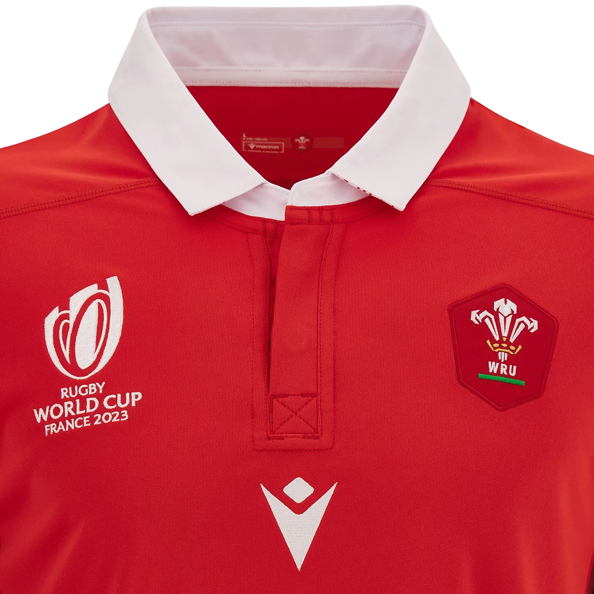 MACRON Wales Mens Rugby World Cup 2023 Home Rugby Shirt - Short Sleeve 5 MACRON Wales Mens Rugby World Cup 2023 Home Rugby Shirt - Short Sleeve - Image 3