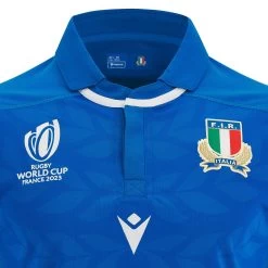 MACRON Italy Kids Rugby World Cup 2023 Home Rugby Shirt - Short Sleeve -Rugby Apparel 58571399 italy rwc23 kids detail 1