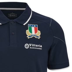 MACRON Italy Mens Travel Polo Shirt - Navy 2024 -Rugby Apparel 58571544 03