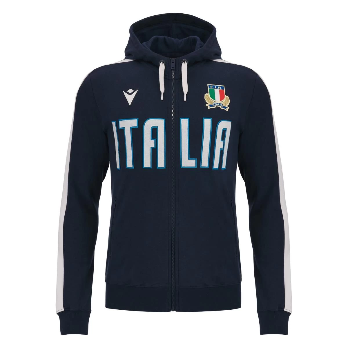 MACRON Italy Mens Travel Full Zip Hoodie - Navy 2024 3 MACRON Italy Mens Travel Full Zip Hoodie - Navy 2024