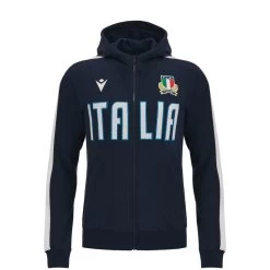 MACRON Italy Kids Travel Full Zip Hoodie - Navy 2024
