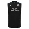 MACRON Scotland Mens Training Gym Vest - Black 2024 -Rugby Apparel 58575017