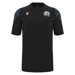 MACRON Scotland Mens Travel Polycotton T-Shirt - Black 2024