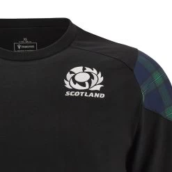 MACRON Scotland Mens Travel Polycotton T-Shirt - Black 2024 -Rugby Apparel 58575039 03