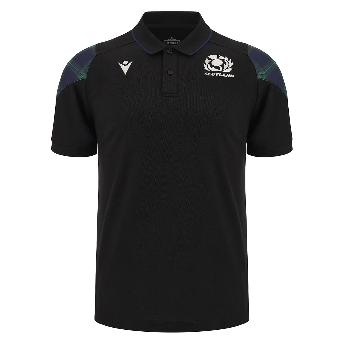 MACRON Scotland Mens Travel Poly Polo Shirt - Black 2024 3 MACRON Scotland Mens Travel Poly Polo Shirt - Black 2024