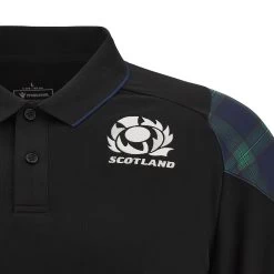 MACRON Scotland Mens Travel Poly Polo Shirt - Black 2024 9 MACRON Scotland Mens Travel Poly Polo Shirt - Black 2024 -Rugby Apparel 58575045 03