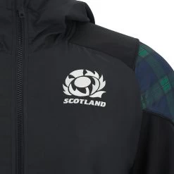 MACRON Scotland Mens Travel Full Zip Hoodie - Black 2024 -Rugby Apparel 58575049 03