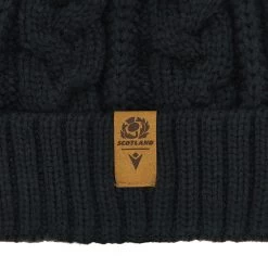 MACRON Scotland Adults Cable Knit Pom Pom Beanie - Charcoal 2024 -Rugby Apparel 58575097 02