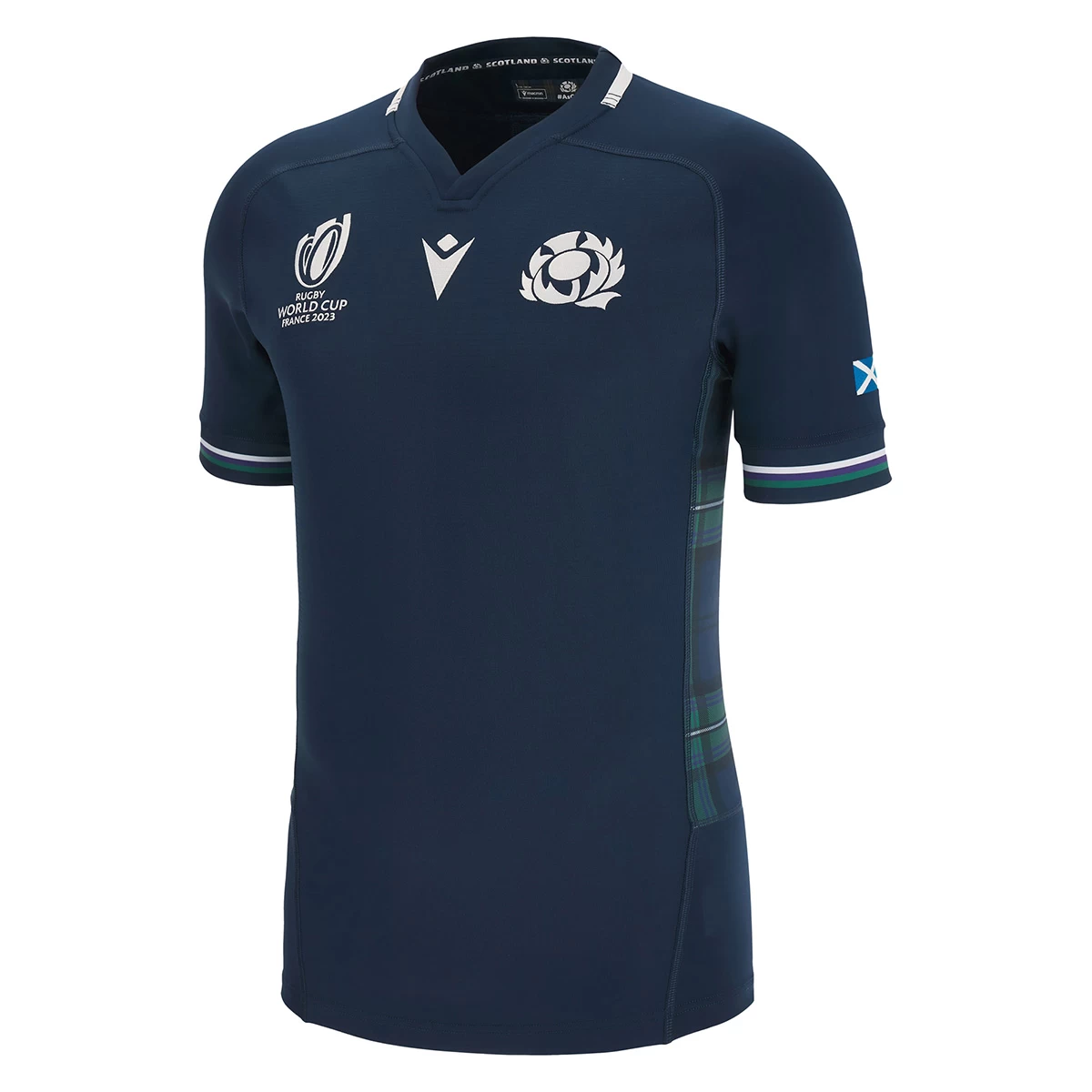 MACRON Scotland Mens Rugby World Cup 2023 Bodyfit Home Rugby Shirt 3 MACRON Scotland Mens Rugby World Cup 2023 Bodyfit Home Rugby Shirt