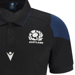 MACRON Scotland Mens Rugby World Cup 2023 Travel Polo - Black 9 MACRON Scotland Mens Rugby World Cup 2023 Travel Polo - Black -Rugby Apparel 58575121 03