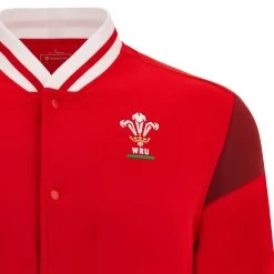 MACRON Wales Mens Anthem Jacket - Red 2024 -Rugby Apparel 58575175 03