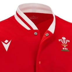 MACRON Wales Mens Anthem Jacket - Red 2024 -Rugby Apparel 58575175 05