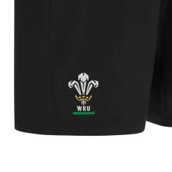 MACRON Wales Mens Training Shorts - Black 2024 -Rugby Apparel 58575180 03