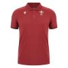 MACRON Wales Mens Travel Polo Shirt - Cardinal Red 2024 -Rugby Apparel 58575206