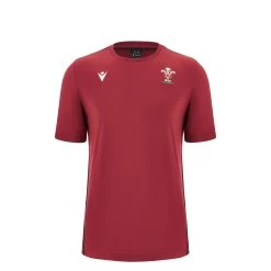 MACRON Wales Kids Travel Cotton T-Shirt - Cardinal Red 2024