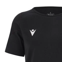 MACRON Wales Womens Cotton T-Shirt - Black 2024 -Rugby Apparel 58575216 04