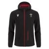 MACRON Wales Mens Softshell Jacket - Black 2024 -Rugby Apparel 58575220