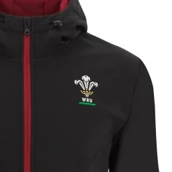 MACRON Wales Mens Softshell Jacket - Black 2024 -Rugby Apparel 58575220 03