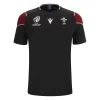 MACRON Wales Mens Rugby World Cup 2023 Training Gym T-Shirt - Black -Rugby Apparel 58575253