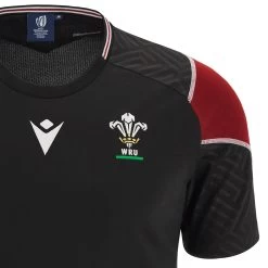 MACRON Wales Kids Rugby World Cup 2023 Training Gym T-Shirt - Black -Rugby Apparel 58575254 03