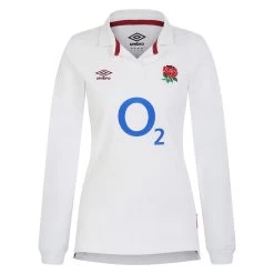 UMBRO England Womens Classic Home Rugby Shirt - Long Sleeve 2024