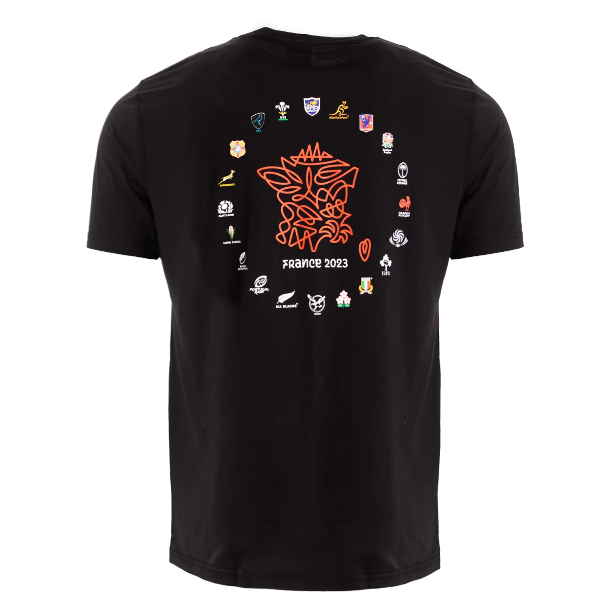 Rugby World Cup 2023 Mens 20 Nations Map T-Shirt - Black 4 Rugby World Cup 2023 Mens 20 Nations Map T-Shirt - Black - Image 2
