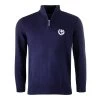 Glenmuir Scotland Mens Zip Neck Jumper – Cashmere Blend Navy -Rugby Apparel dalbeattie zip jumper navy front