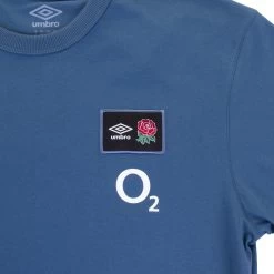 UMBRO England Kids Cotton T-Shirt - Ensign Blue 2023 -Rugby Apparel eng k cotton t shirt blu badge