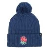 UMBRO England Adults Pom Pom Beanie - Ensign Blue 2023 -Rugby Apparel eng pom pom beanie blu front