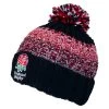 England Rugby Stripe Pom Pom Beanie - Navy