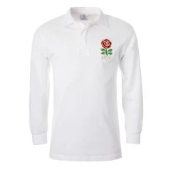 England Mens 1871 Classic Rugby Shirt - Long Sleeve White