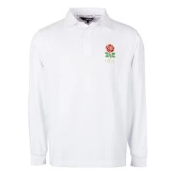 England Mens 1871 Origins Rugby Shirt - Long Sleeve White