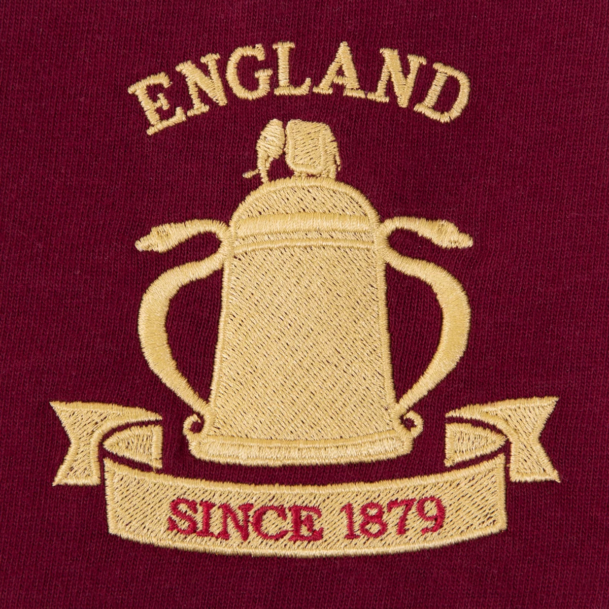England Mens Calcutta 1879 Heavyweight Rugby Shirt - Burgundy 4 England Mens Calcutta 1879 Heavyweight Rugby Shirt - Burgundy - Image 2