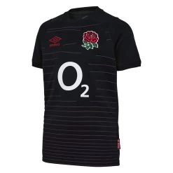 UMBRO England Kids Alternate Rugby Shirt - Short Sleeve Black 2023