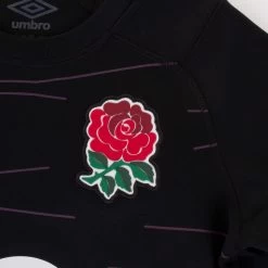UMBRO England Kids Alternate Rugby Shirt - Short Sleeve Black 2023 -Rugby Apparel england kids away shirt black badge