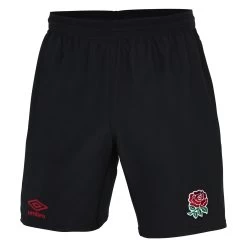 UMBRO England Mens Alternate Rugby Shorts - Black 2023