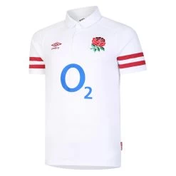 UMBRO England Mens Classic Home Rugby Shirt - Short Sleeve White 2023
