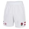 UMBRO England Mens Home Rugby Shorts - White 2023 -Rugby Apparel england m home shorts front