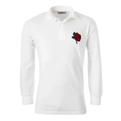England Mens Classic Rugby Shirt - Long Sleeve White