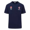 England X Rugby World Cup 2023 Mens Cotton T-Shirt - Navy -Rugby Apparel england rwc mens t shirt navy front