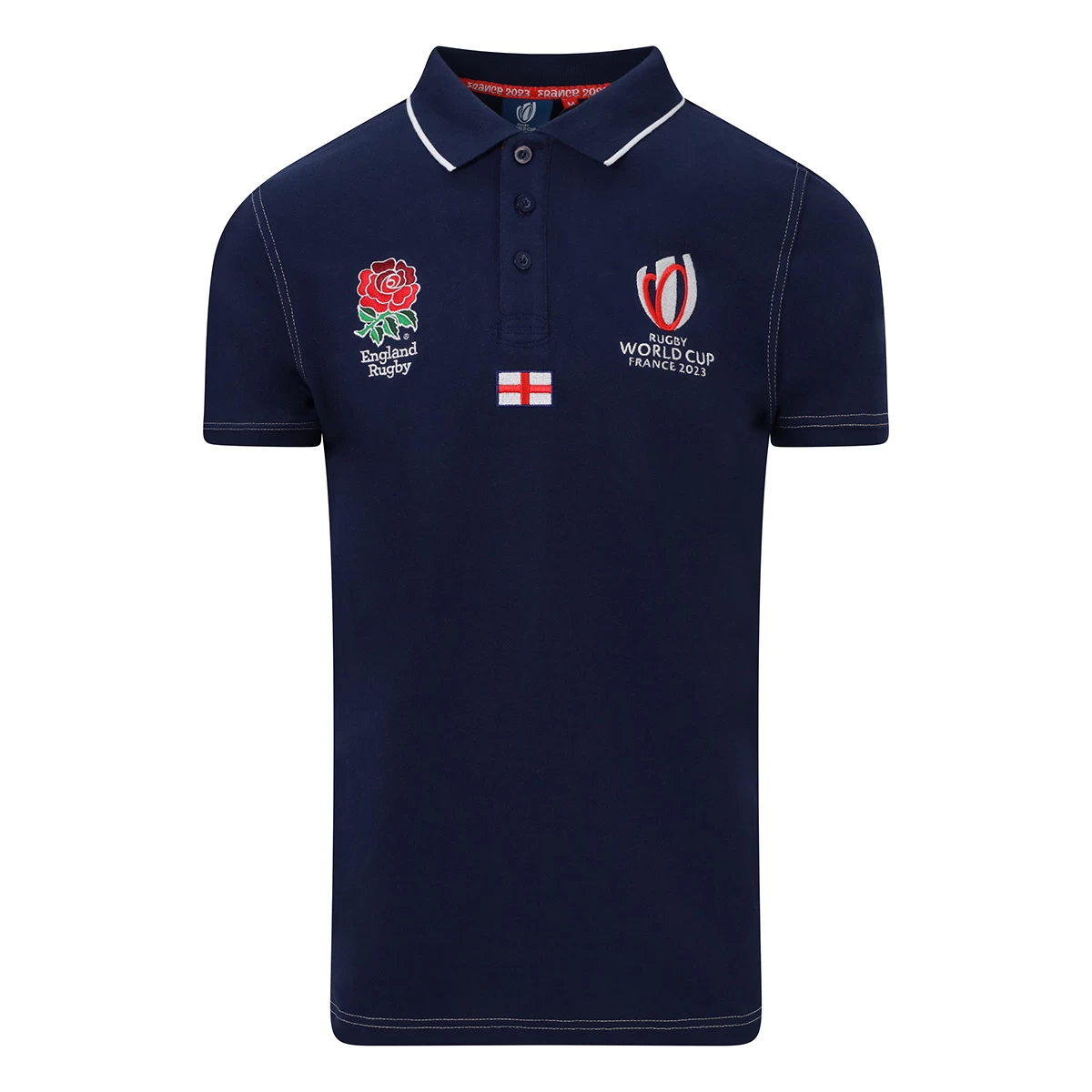 England X Rugby World Cup 2023 Mens Cotton Polo - Navy 3 England X Rugby World Cup 2023 Mens Cotton Polo - Navy
