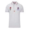 England X Rugby World Cup 2023 Mens Cotton Polo - White 2 England X Rugby World Cup 2023 Mens Cotton Polo - White -Rugby Apparel england rwc2023 mens polo white front