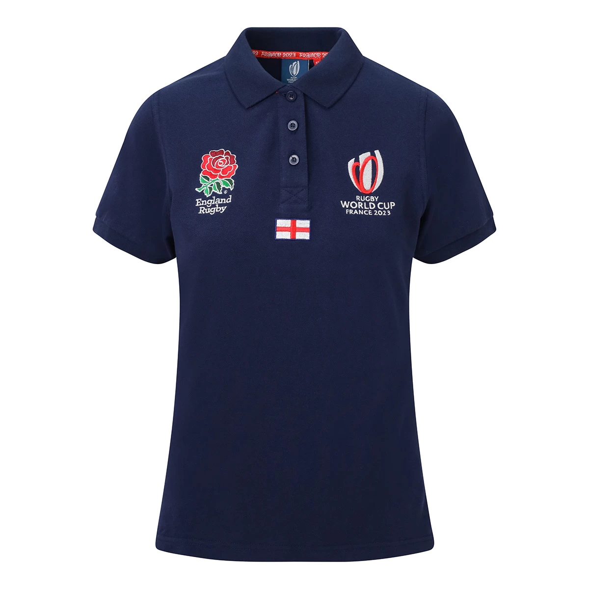 England X Rugby World Cup 2023 Womens Cotton Polo - Navy 3 England X Rugby World Cup 2023 Womens Cotton Polo - Navy