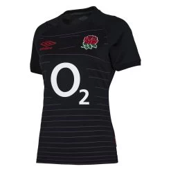 UMBRO England Womens Alternate Rugby Shirt - Short Sleeve Black 2023